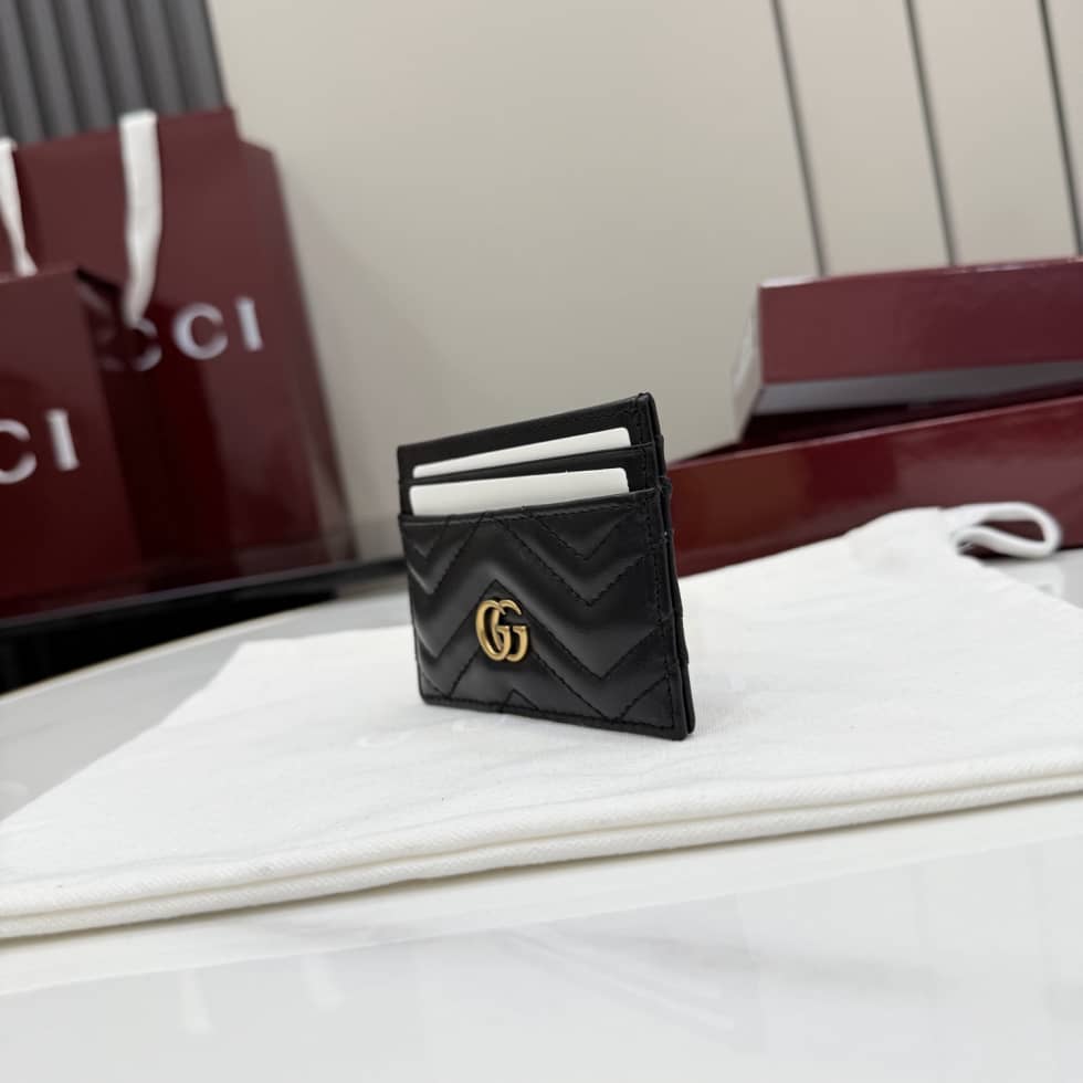 Gucci Marmont Leather Black Card Case 443127_2_155551 Gucci Marmont Leather Black Card Case 443127