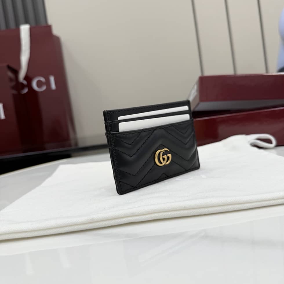 Gucci Marmont Leather Black Card Case 443127_6_155551 Gucci Marmont Leather Black Card Case 443127