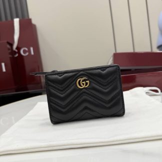 Gucci Marmont Leather Black Bifold Wallet 773427