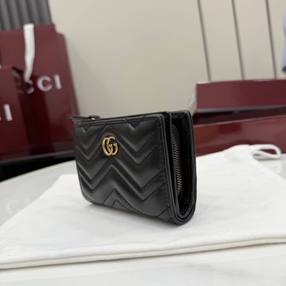 Gucci Marmont Leather Black Bifold Wallet 773427_2_155571 Gucci Marmont Leather Black Bifold Wallet 773427