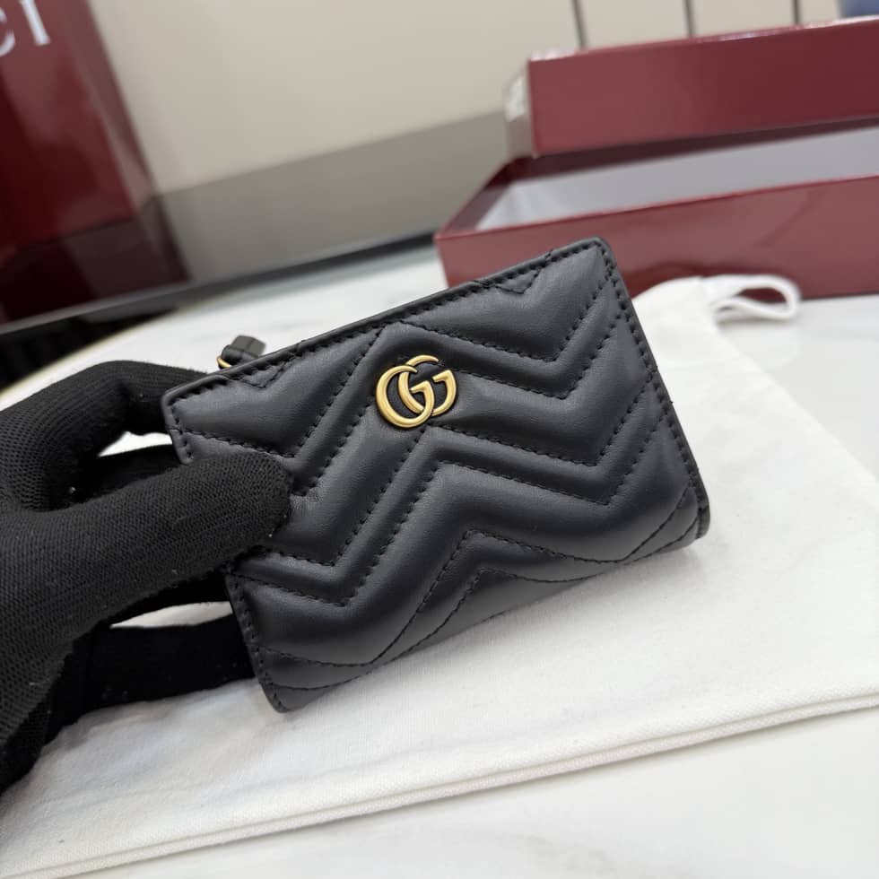 Gucci Marmont Leather Black Bifold Wallet 773427_4_155571 Gucci Marmont Leather Black Bifold Wallet 773427