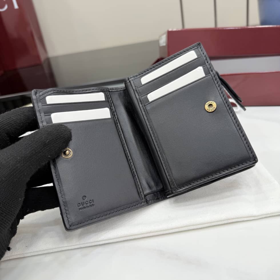 Gucci Marmont Leather Black Bifold Wallet 773427_6_155571 Gucci Marmont Leather Black Bifold Wallet 773427