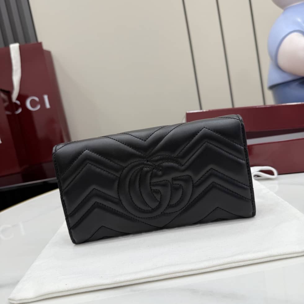 Gucci Marmont Leather Black Continental Wallet_1_155581 Gucci Marmont Leather Black Continental Wallet