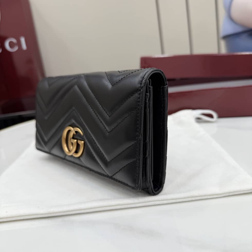 Gucci Marmont Leather Black Continental Wallet_2_155581 Gucci Marmont Leather Black Continental Wallet
