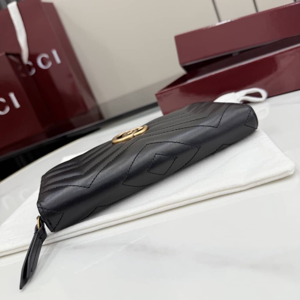 Gucci Marmont Leather Black Zip Around Wallet_3_155591 Gucci Marmont Leather Black Zip Around Wallet