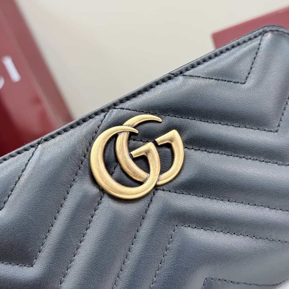 Gucci Marmont Leather Black Zip Around Wallet_5_155591 Gucci Marmont Leather Black Zip Around Wallet