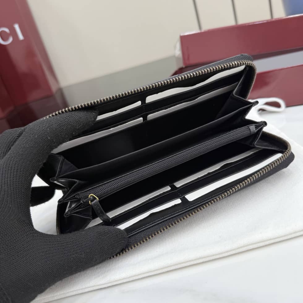 Gucci Marmont Leather Black Zip Around Wallet_8_155591 Gucci Marmont Leather Black Zip Around Wallet