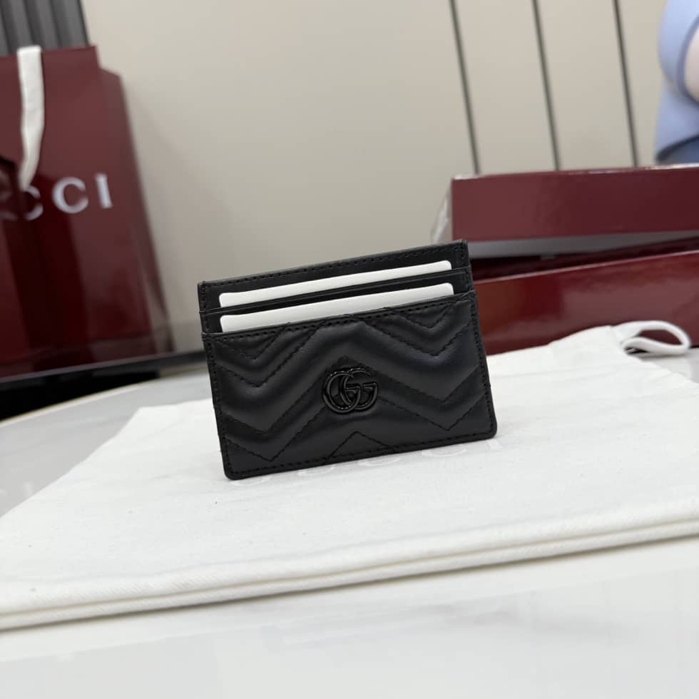 Gucci Marmont Leather Black Logo Card Case_10_155601 Gucci Marmont Leather Black Logo Card Case