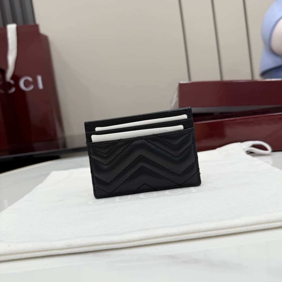 Gucci Marmont Leather Black Logo Card Case_1_155601 Gucci Marmont Leather Black Logo Card Case