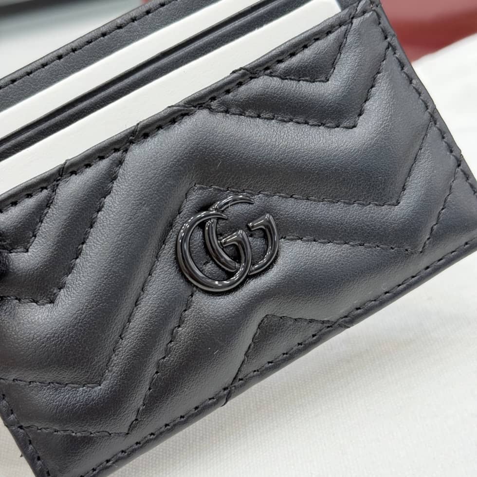 Gucci Marmont Leather Black Logo Card Case_4_155601 Gucci Marmont Leather Black Logo Card Case
