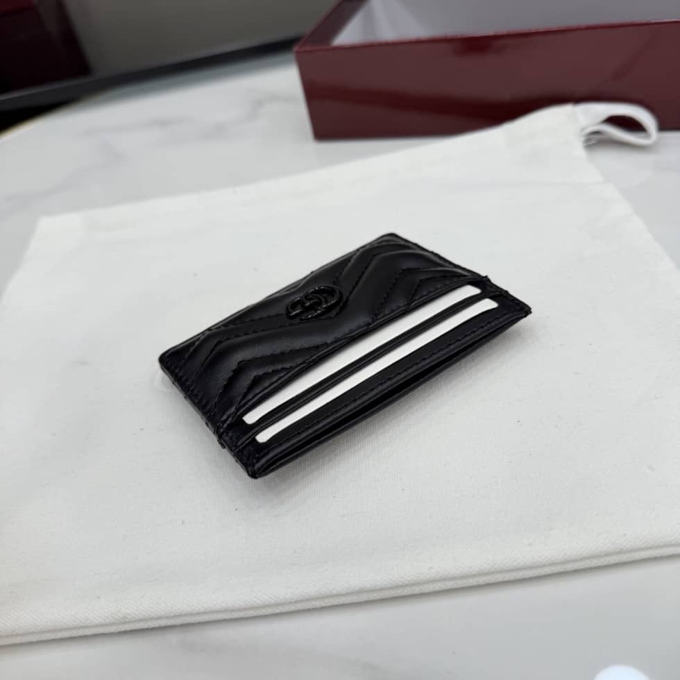 Gucci Marmont Leather Black Logo Card Case_6_155601 Gucci Marmont Leather Black Logo Card Case