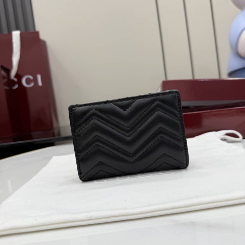 Gucci Marmont Leather Black Logo Bifold Wallet_1_155621 Gucci Marmont Leather Black Logo Bifold Wallet