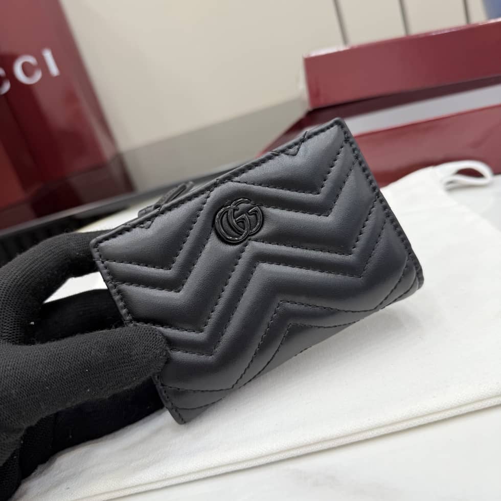 Gucci Marmont Leather Black Logo Bifold Wallet_4_155621 Gucci Marmont Leather Black Logo Bifold Wallet