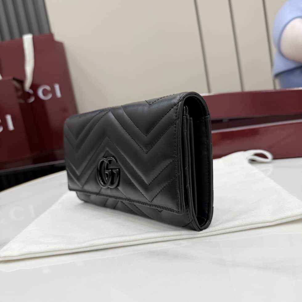 Gucci Marmont Leather Black Logo Continental Wallet_2_155631 Gucci Marmont Leather Black Logo Continental Wallet