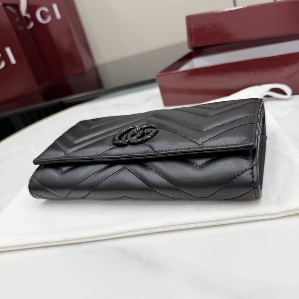 Gucci Marmont Leather Black Logo Continental Wallet_3_155631 Gucci Marmont Leather Black Logo Continental Wallet