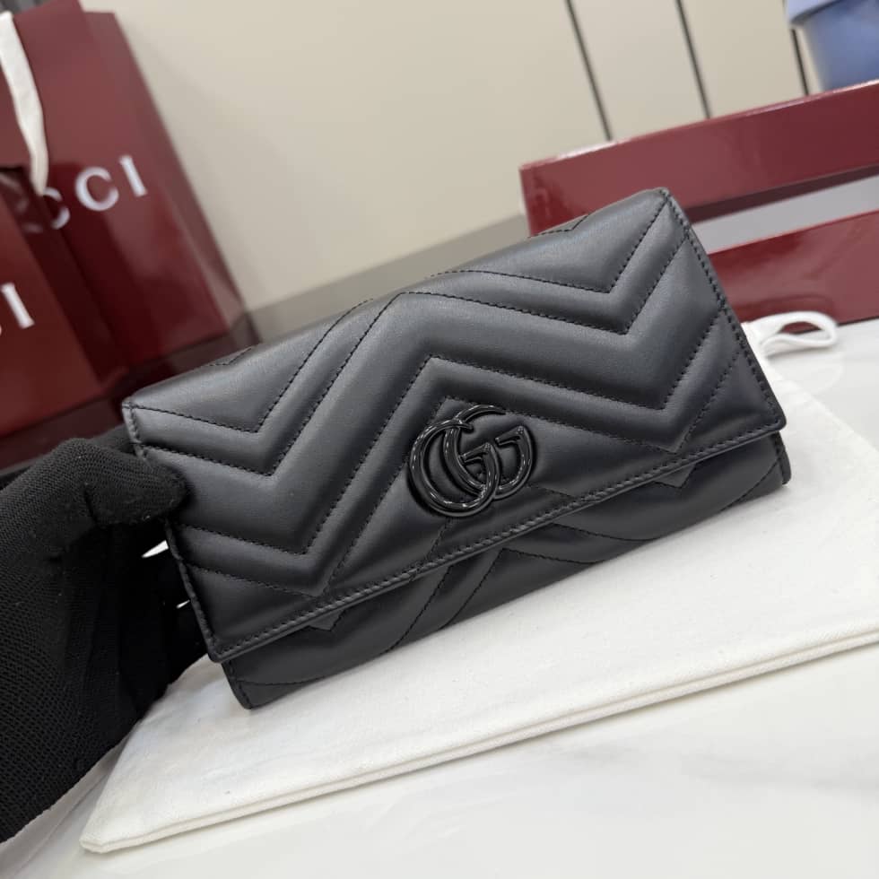Gucci Marmont Leather Black Logo Continental Wallet_4_155631 Gucci Marmont Leather Black Logo Continental Wallet