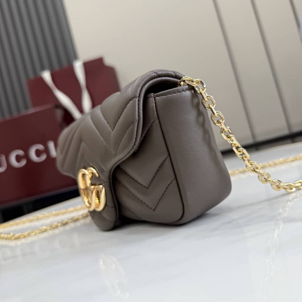Gucci Marmont Leather Mini Gray Shoulder Bag_2_155651 Gucci Marmont Leather Mini Gray Shoulder Bag