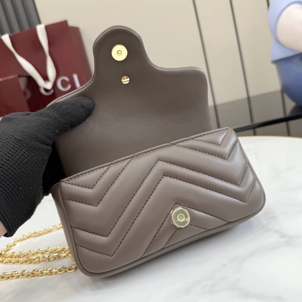 Gucci Marmont Leather Mini Gray Shoulder Bag_6_155651 Gucci Marmont Leather Mini Gray Shoulder Bag