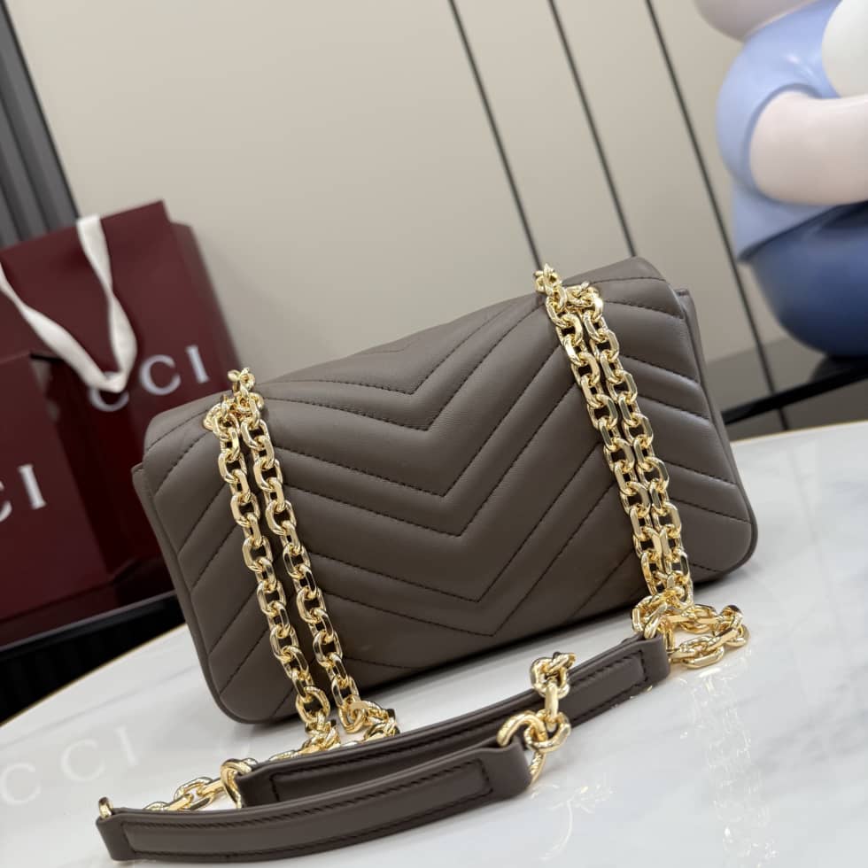 Gucci Marmont Leather Small Gray Shoulder Bag_1_155661 Gucci Marmont Leather Small Gray Shoulder Bag