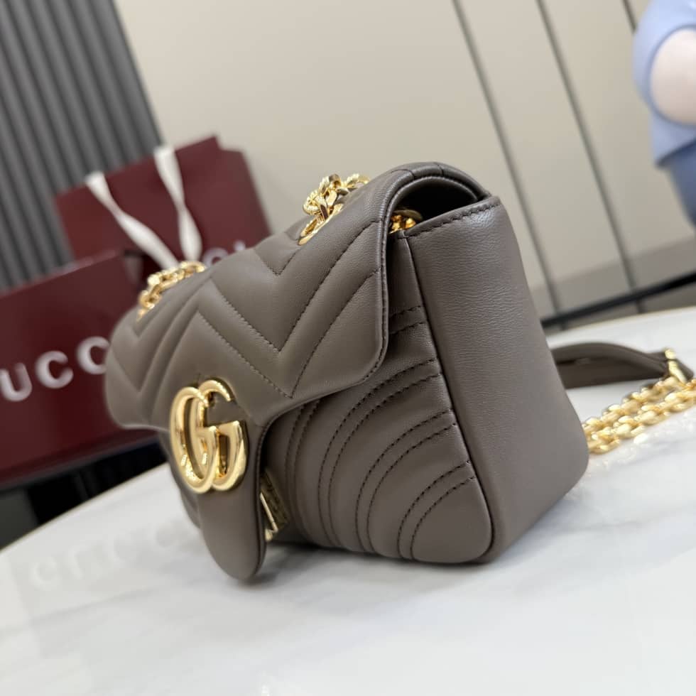 Gucci Marmont Leather Small Gray Shoulder Bag_2_155661 Gucci Marmont Leather Small Gray Shoulder Bag