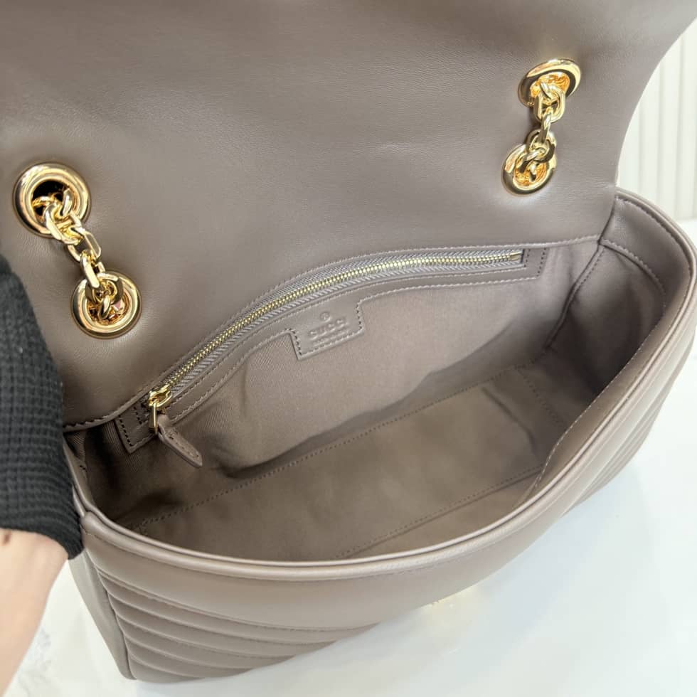 Gucci Marmont Leather Medium Gray Shoulder Bag_7_155671 Gucci Marmont Leather Medium Gray Shoulder Bag