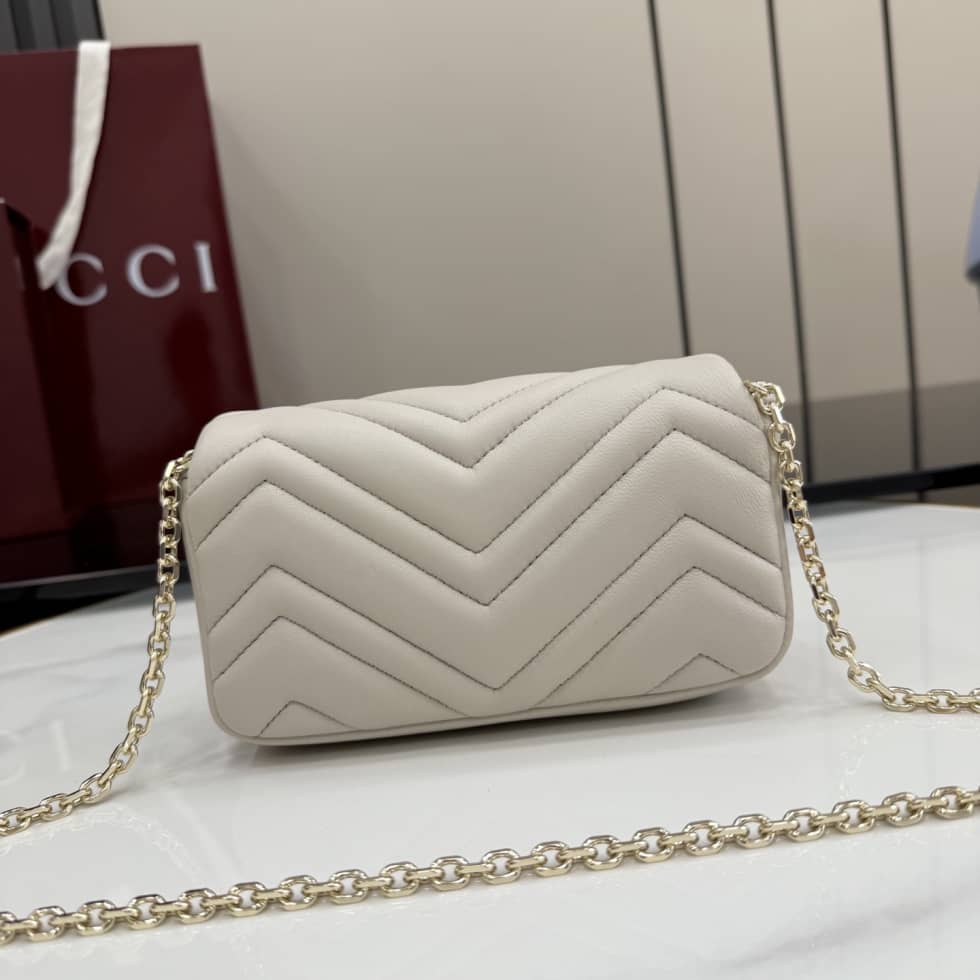 Gucci Marmont Leather Mini Light Gray Shoulder Bag_1_155691 Gucci Marmont Leather Mini Light Gray Shoulder Bag