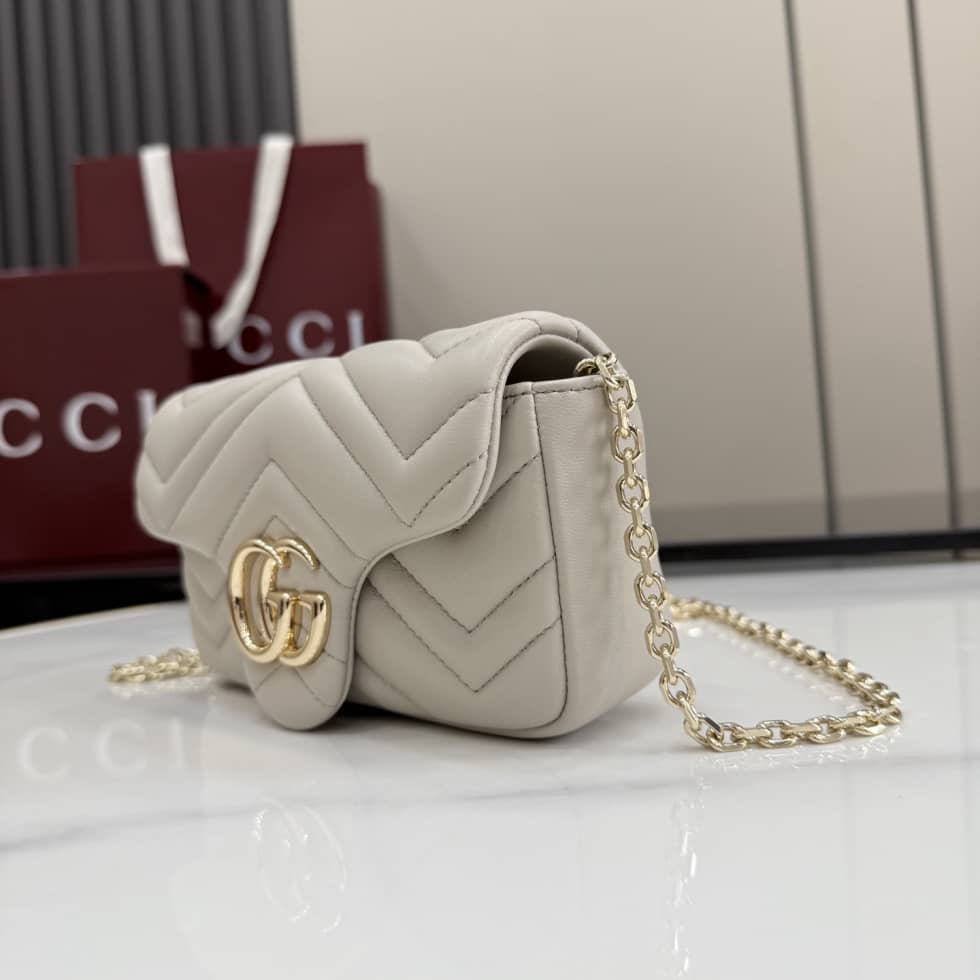 Gucci Marmont Leather Mini Light Gray Shoulder Bag_2_155691 Gucci Marmont Leather Mini Light Gray Shoulder Bag