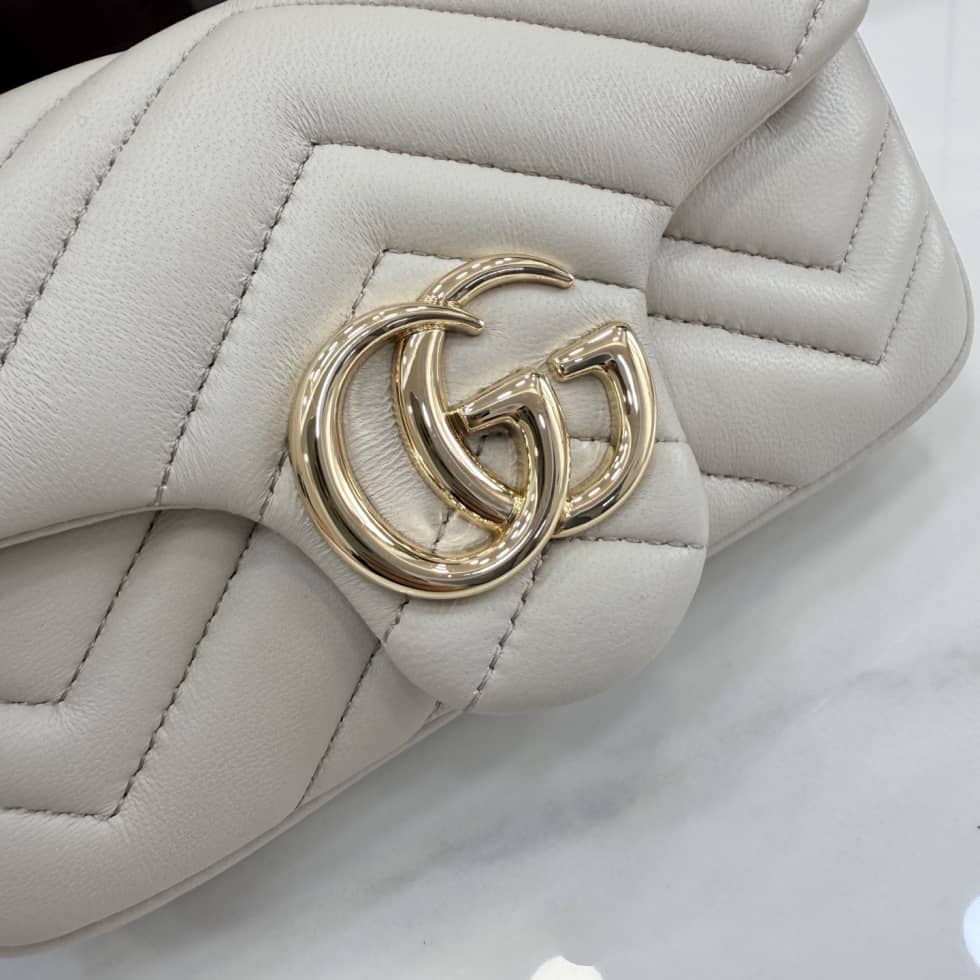 Gucci Marmont Leather Mini Light Gray Shoulder Bag_4_155691 Gucci Marmont Leather Mini Light Gray Shoulder Bag