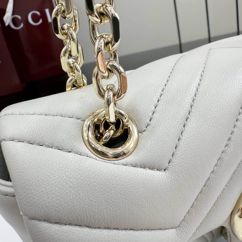 Gucci Marmont Leather Small Light Gray Shoulder Bag_4_155701 Gucci Marmont Leather Small Light Gray Shoulder Bag