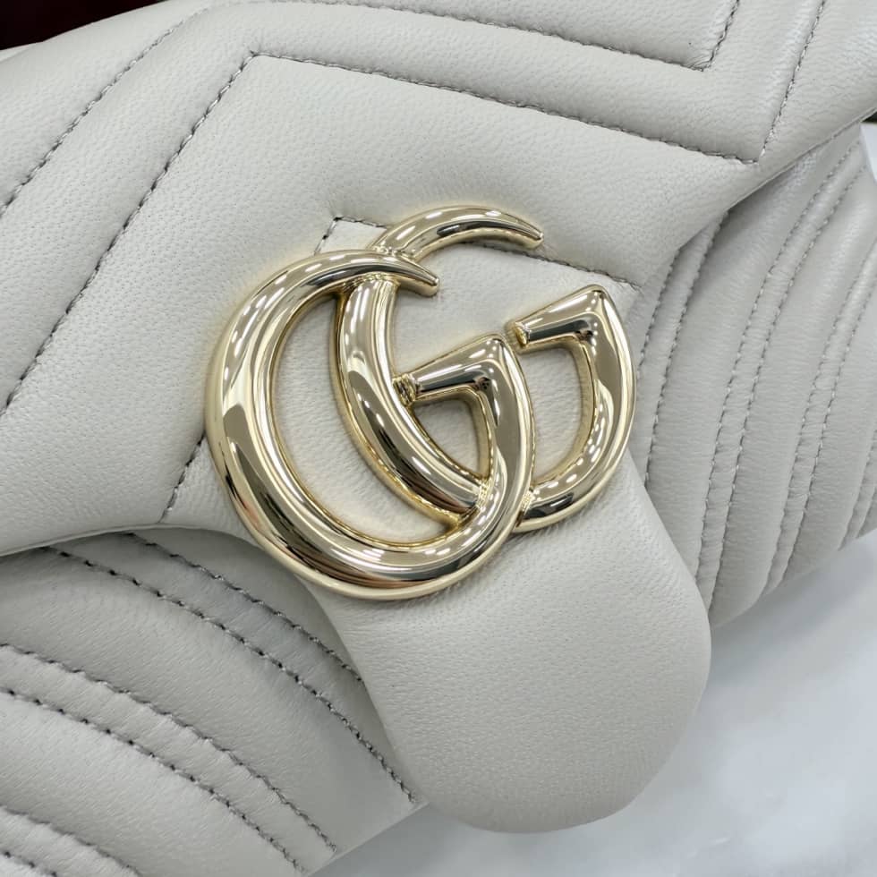 Gucci Marmont Leather Small Light Gray Shoulder Bag_5_155701 Gucci Marmont Leather Small Light Gray Shoulder Bag