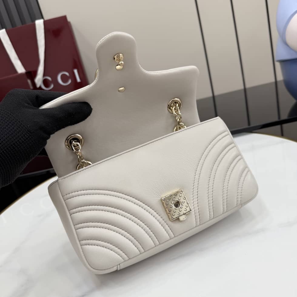 Gucci Marmont Leather Small Light Gray Shoulder Bag_6_155701 Gucci Marmont Leather Small Light Gray Shoulder Bag