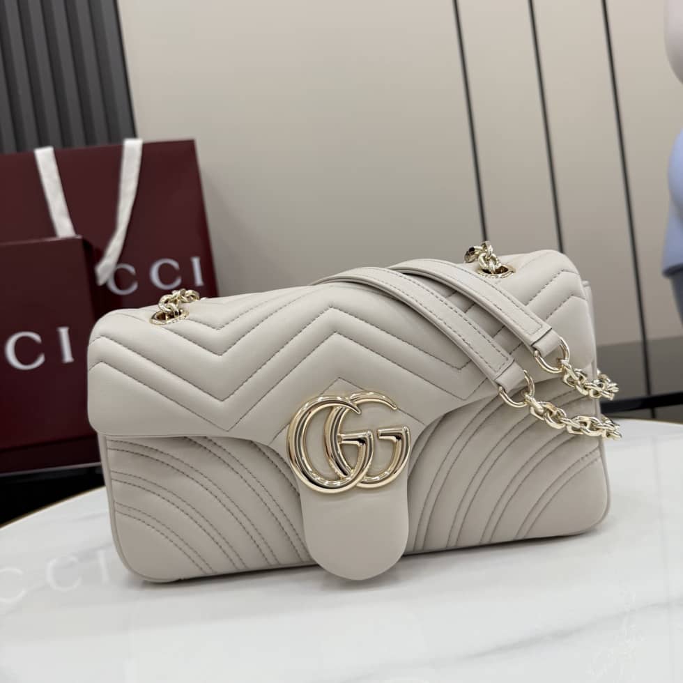 Gucci Marmont Leather Medium Light Gray Shoulder Bag_10_155711 Gucci Marmont Leather Medium Light Gray Shoulder Bag
