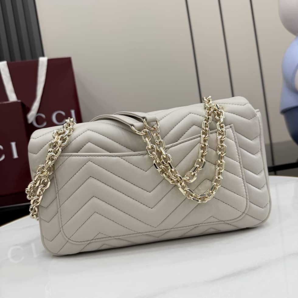 Gucci Marmont Leather Medium Light Gray Shoulder Bag_1_155711 Gucci Marmont Leather Medium Light Gray Shoulder Bag