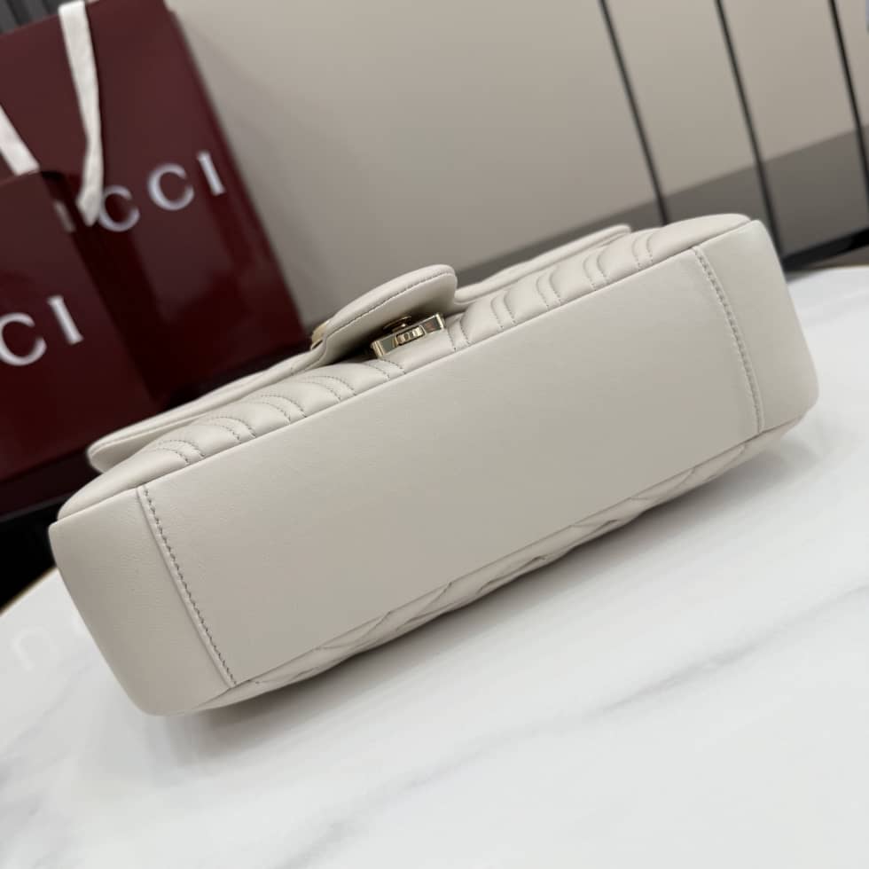 Gucci Marmont Leather Medium Light Gray Shoulder Bag_3_155711 Gucci Marmont Leather Medium Light Gray Shoulder Bag