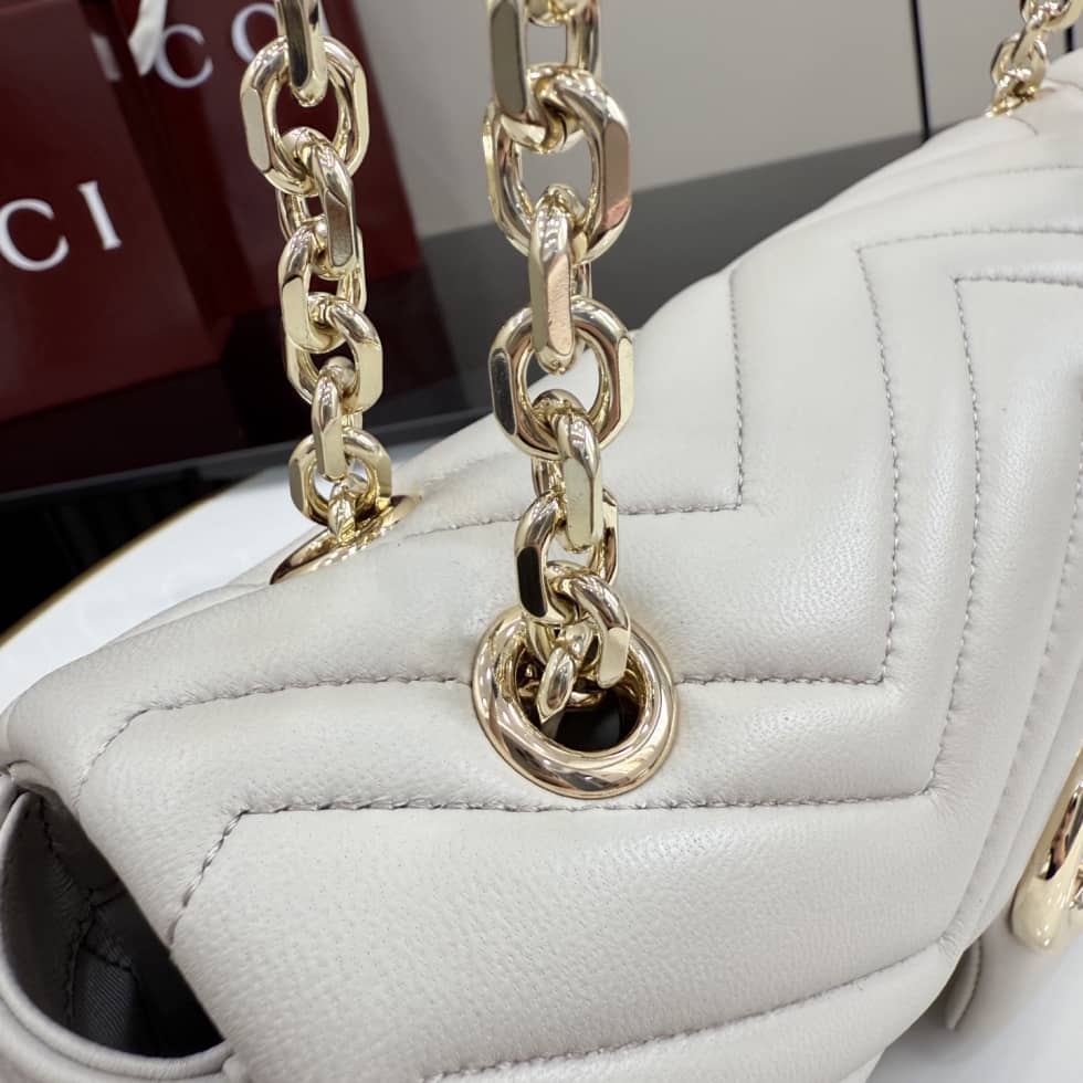 Gucci Marmont Leather Medium Light Gray Shoulder Bag_4_155711 Gucci Marmont Leather Medium Light Gray Shoulder Bag