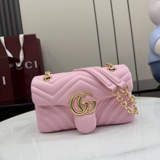 Gucci Marmont Leather Small Light Pink Shoulder Bag