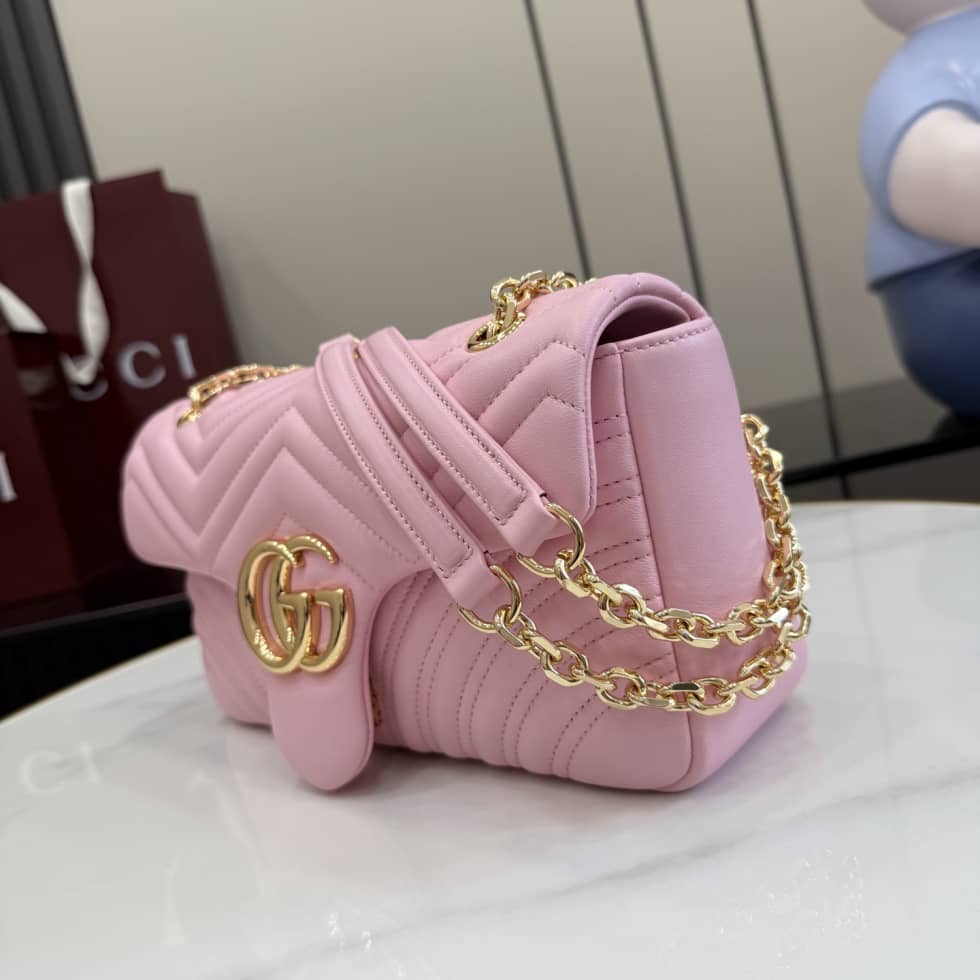 Gucci Marmont Leather Medium Light Pink Bag_2_155741 Gucci Marmont Leather Medium Light Pink Bag