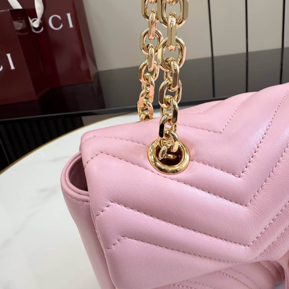 Gucci Marmont Leather Medium Light Pink Bag_4_155741 Gucci Marmont Leather Medium Light Pink Bag