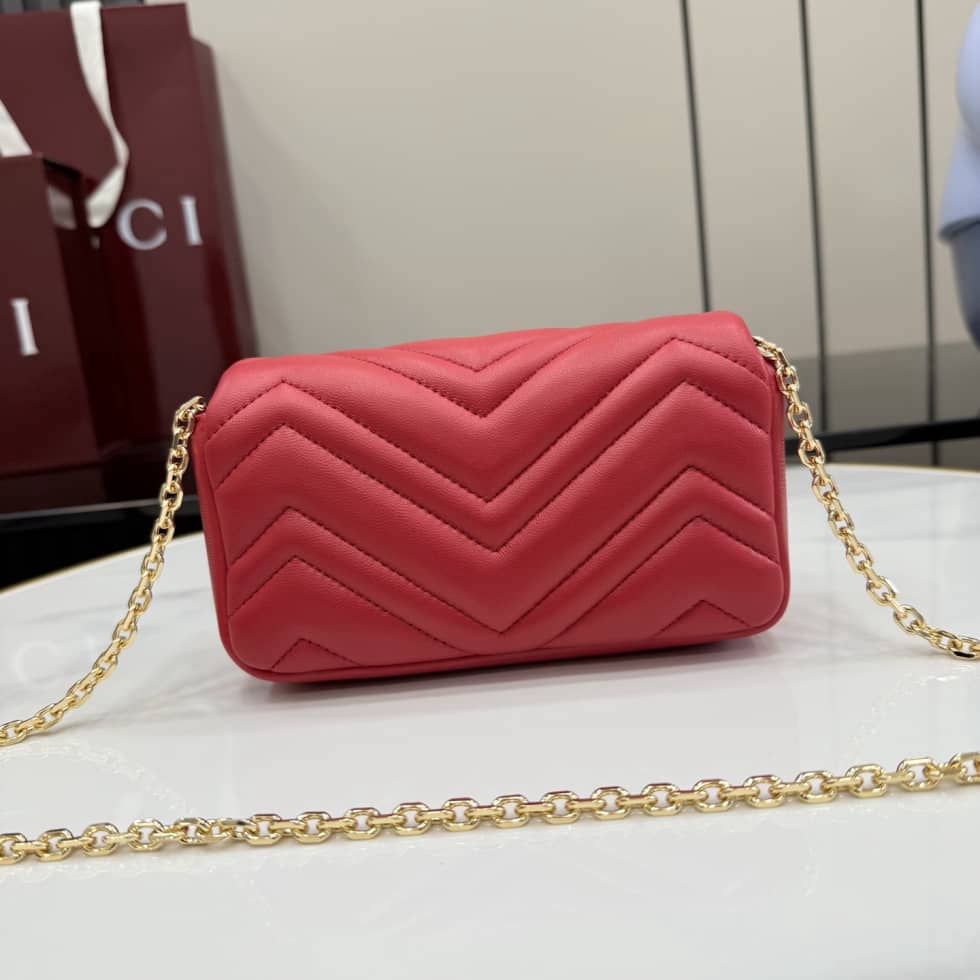 Gucci Marmont Leather Mini Red Shoulder Bag_1_155751 Gucci Marmont Leather Mini Red Shoulder Bag