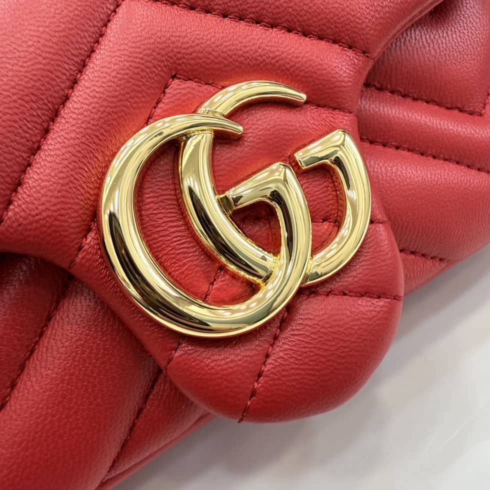 Gucci Marmont Leather Mini Red Shoulder Bag_4_155751 Gucci Marmont Leather Mini Red Shoulder Bag