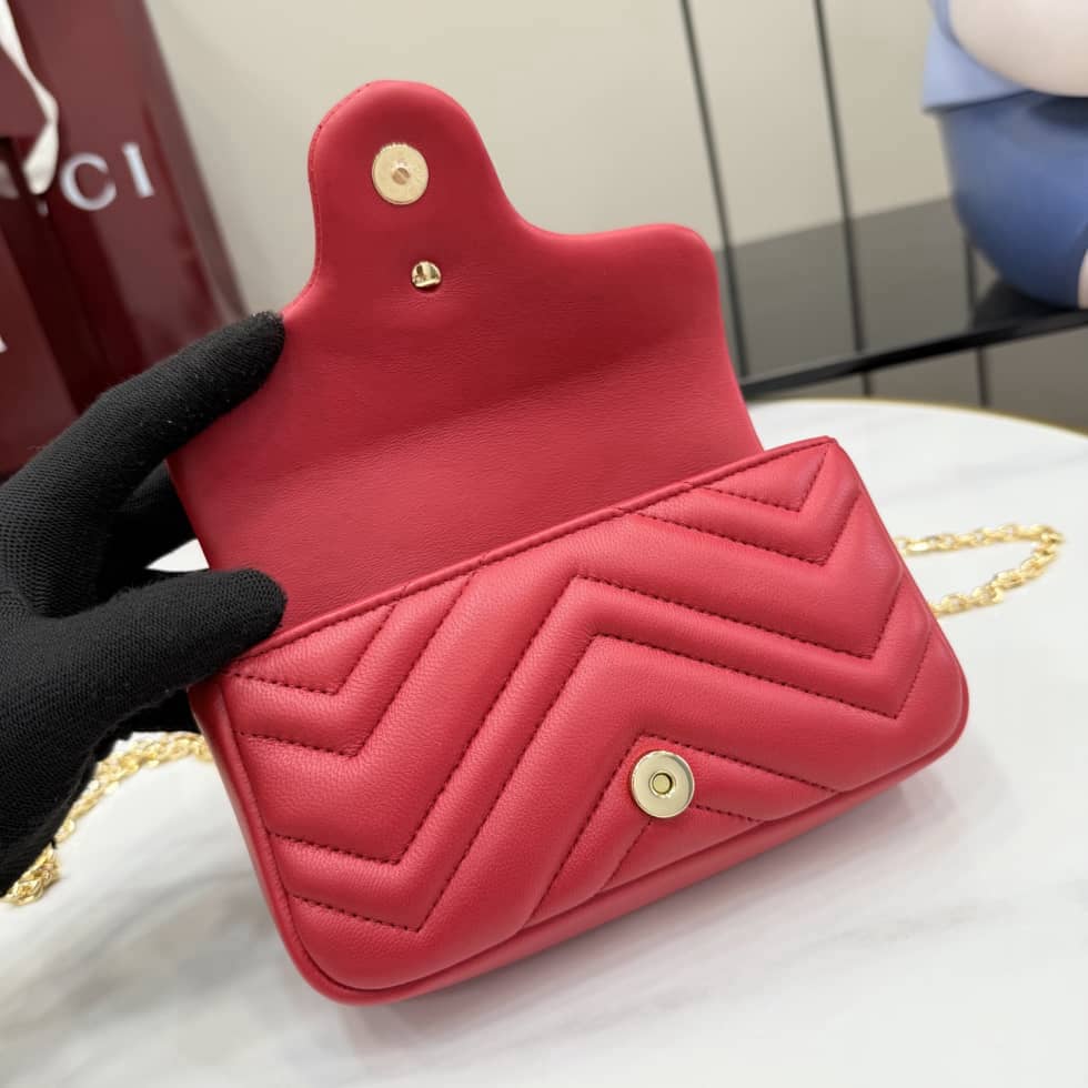 Gucci Marmont Leather Mini Red Shoulder Bag_6_155751 Gucci Marmont Leather Mini Red Shoulder Bag