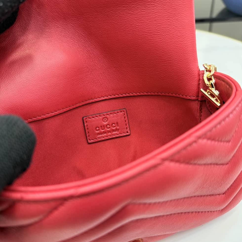 Gucci Marmont Leather Mini Red Shoulder Bag_8_155751 Gucci Marmont Leather Mini Red Shoulder Bag