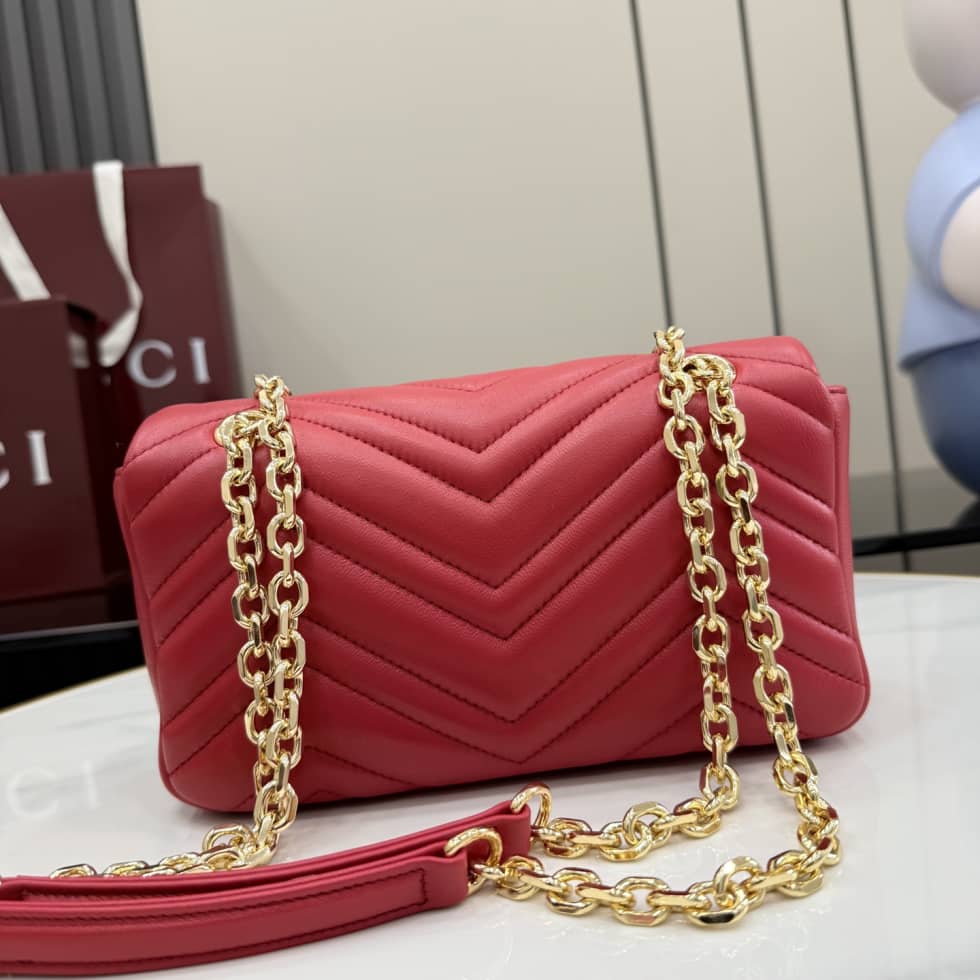 Gucci Marmont Leather Small Red Shoulder Bag_1_155761 Gucci Marmont Leather Small Red Shoulder Bag