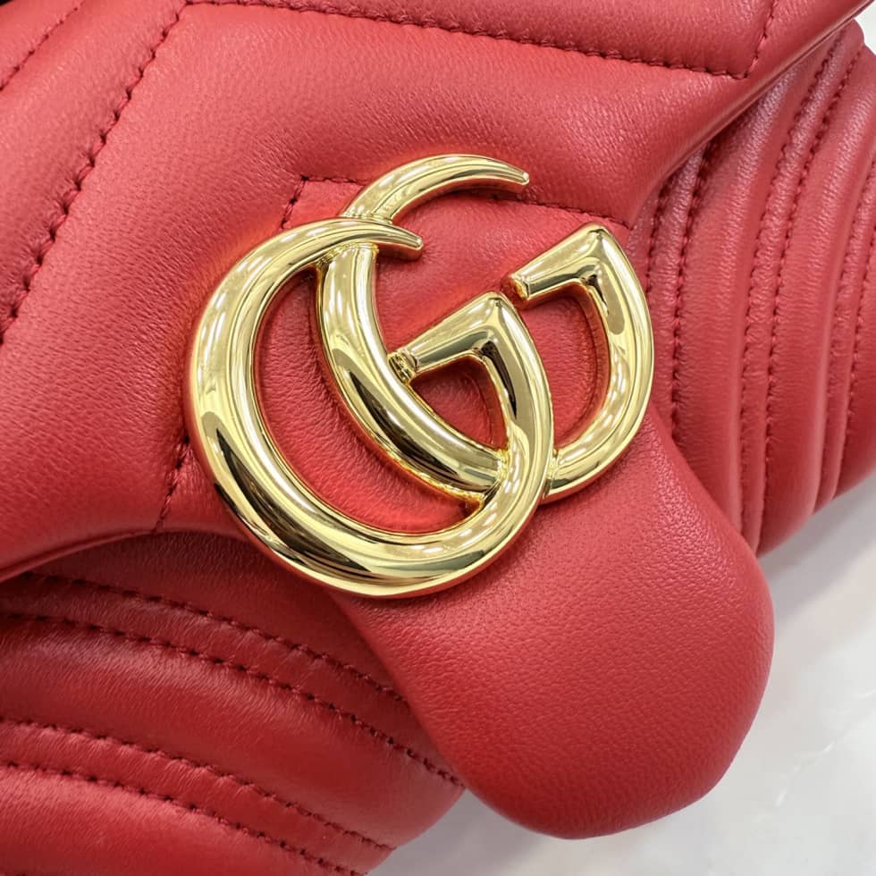 Gucci Marmont Leather Small Red Shoulder Bag_4_155761 Gucci Marmont Leather Small Red Shoulder Bag