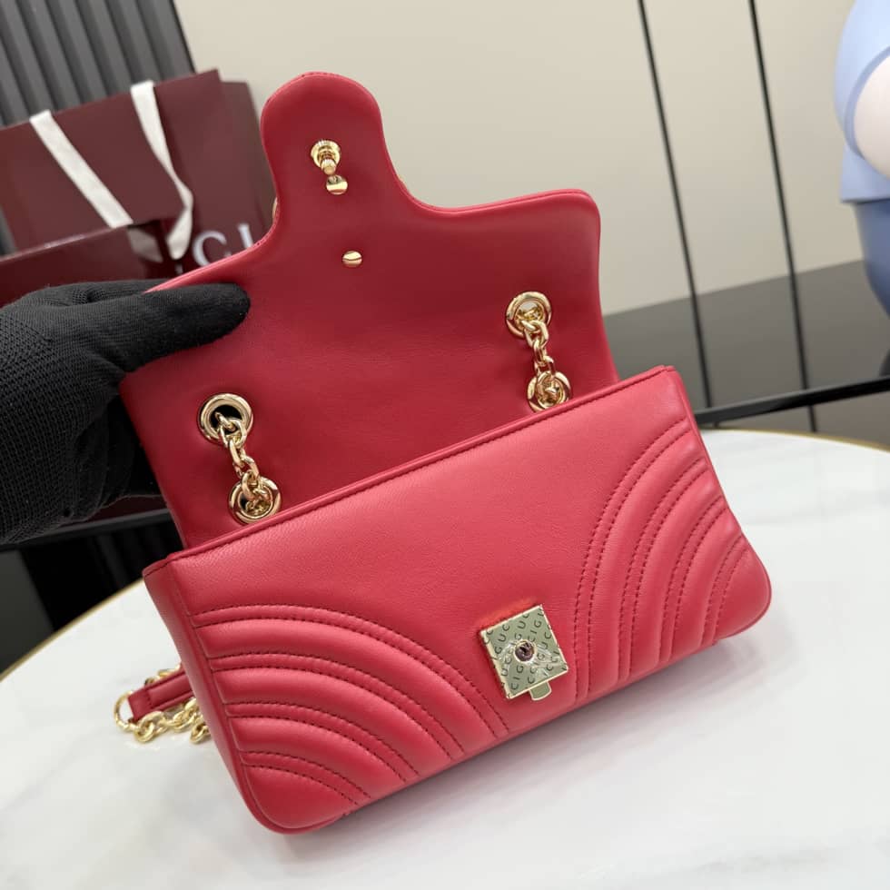 Gucci Marmont Leather Small Red Shoulder Bag_6_155761 Gucci Marmont Leather Small Red Shoulder Bag