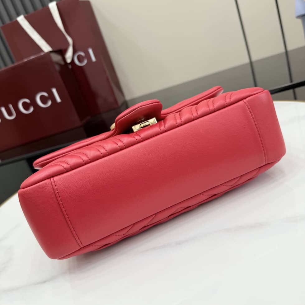 Gucci Marmont Leather Medium Red Shoulder Bag_3_155771 Gucci Marmont Leather Medium Red Shoulder Bag