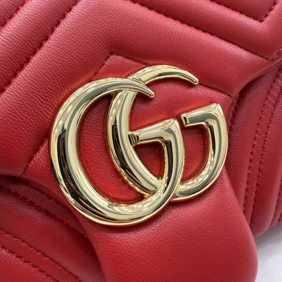 Gucci Marmont Leather Medium Red Shoulder Bag_5_155771 Gucci Marmont Leather Medium Red Shoulder Bag