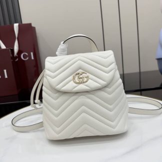 Gucci Marmont Lambskin Mini White Backpack