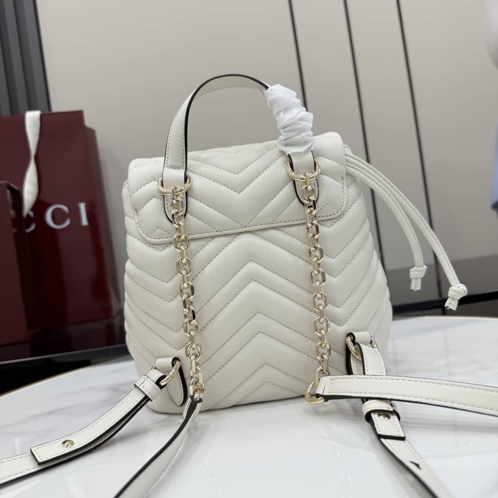 Gucci Marmont Lambskin Mini White Backpack_1_155781 Gucci Marmont Lambskin Mini White Backpack