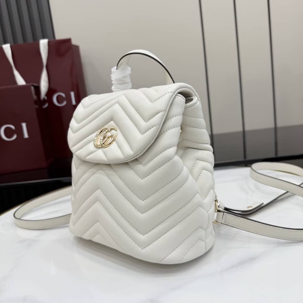 Gucci Marmont Lambskin Mini White Backpack_2_155781 Gucci Marmont Lambskin Mini White Backpack